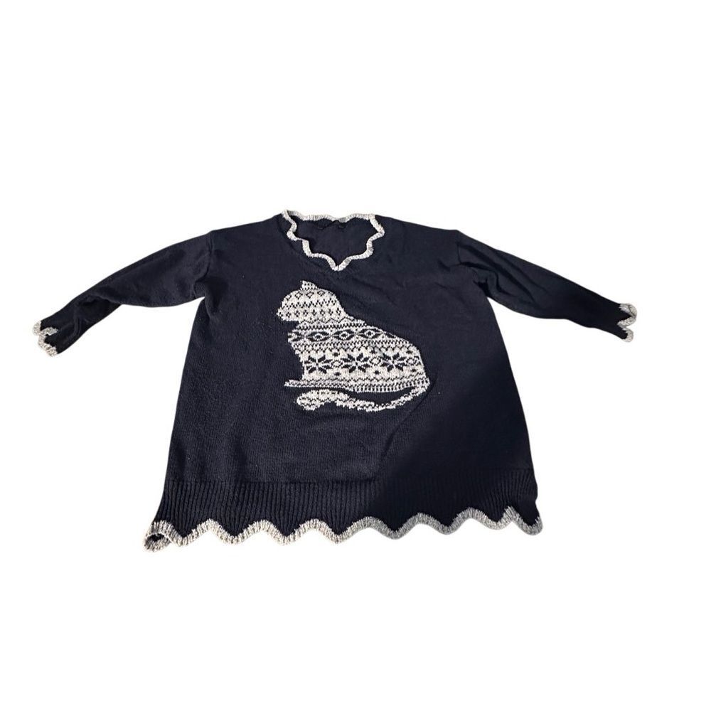 BloomChic Blue and White Crew Neck Sweater